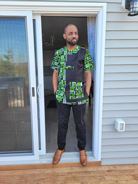 Naija-afro men's top