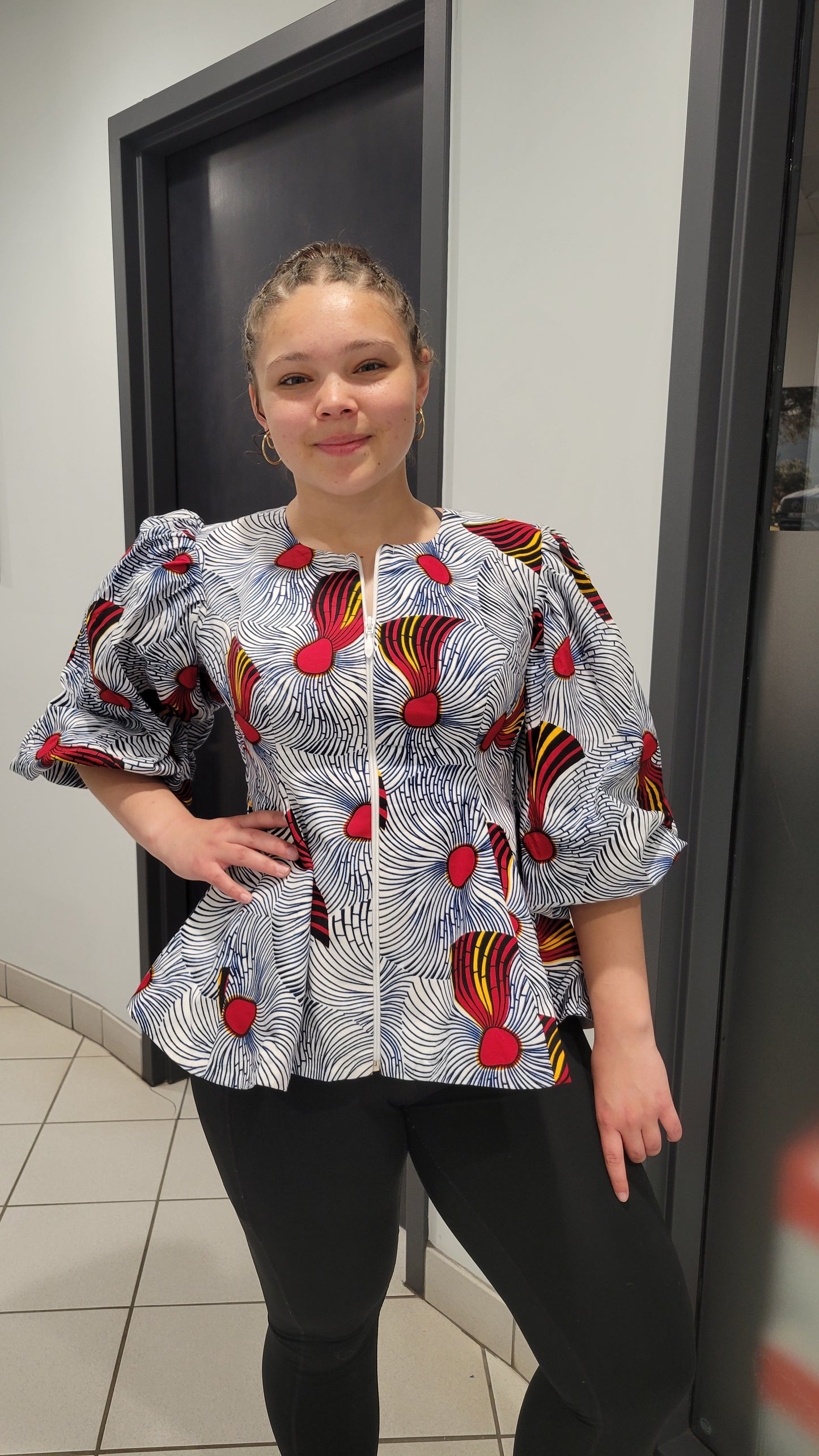 Bella Peplum Balloon Sleeve Blouse