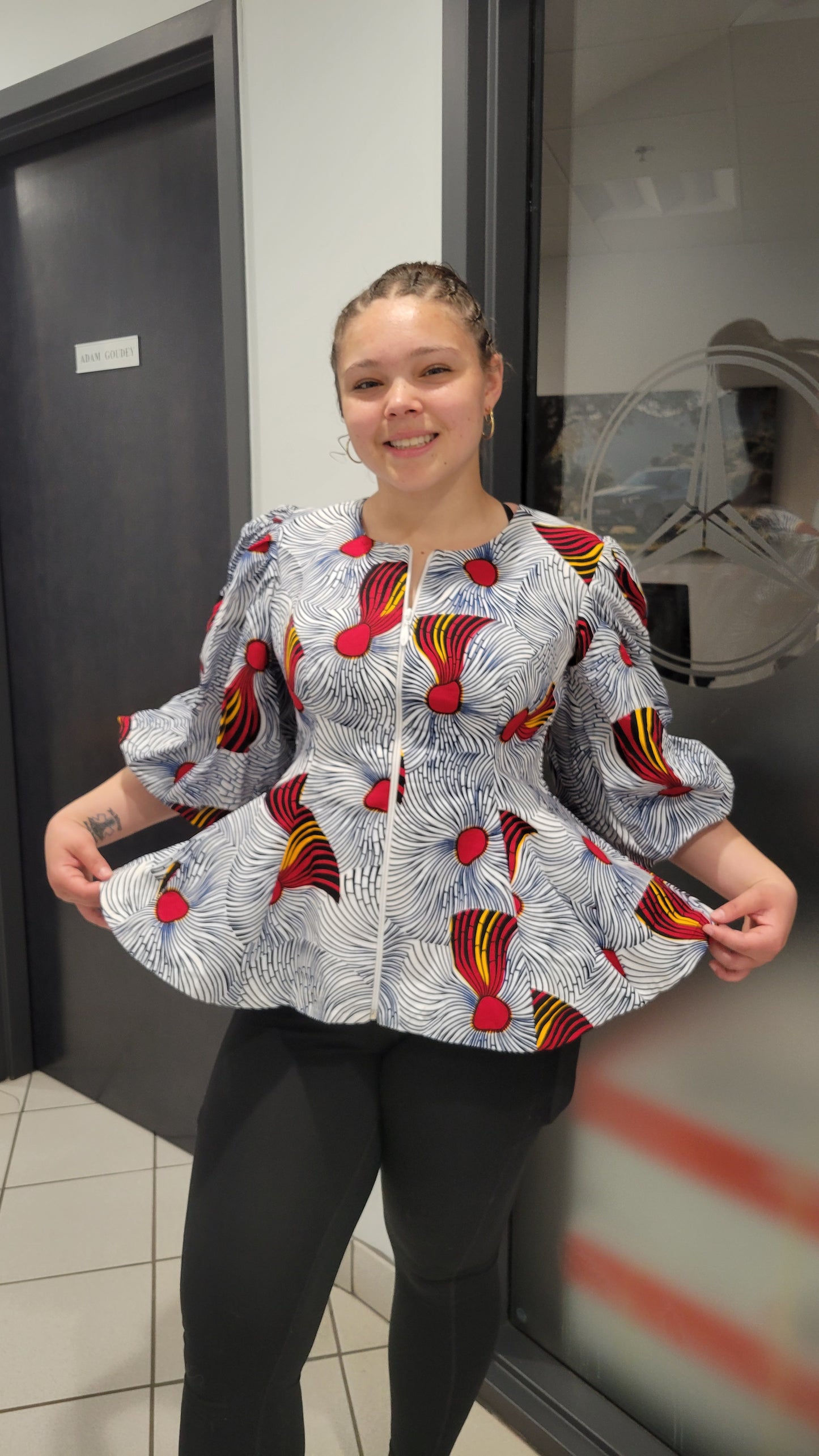 Bella Peplum Balloon Sleeve Blouse