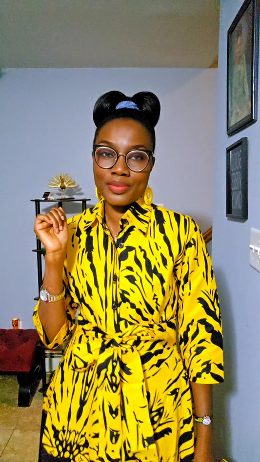 Abby Corporate Flared Dress - Yellow