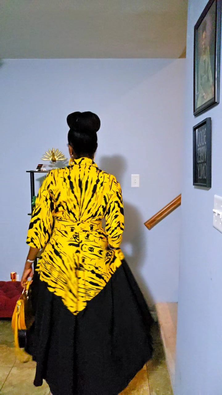Abby Corporate Flared Dress - Yellow