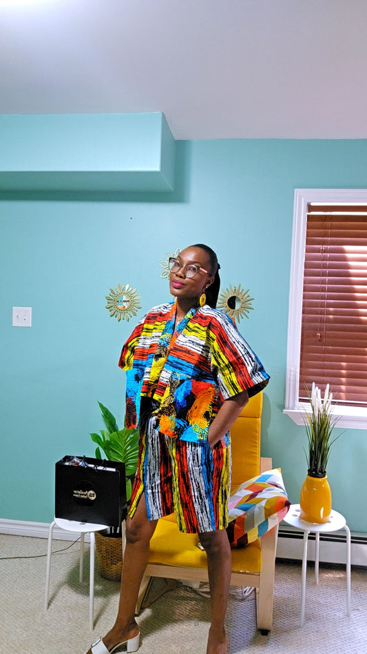 Demy trendy top and short set