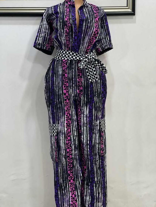 Emperor Purple Mixed Jumpsuit