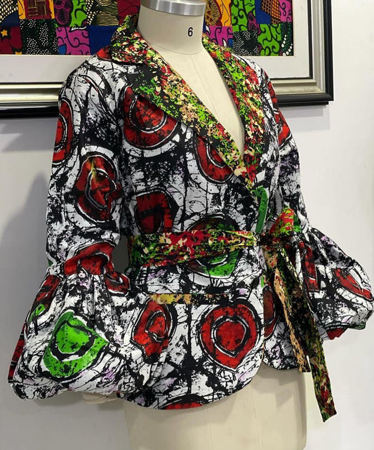 Toke Green Red Mixed Design Jacket