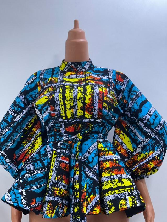Shade peplum blouse blue