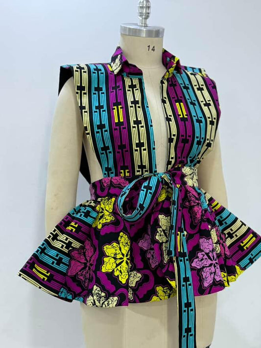 Tiara Classy Sleeveless Top Purple teal