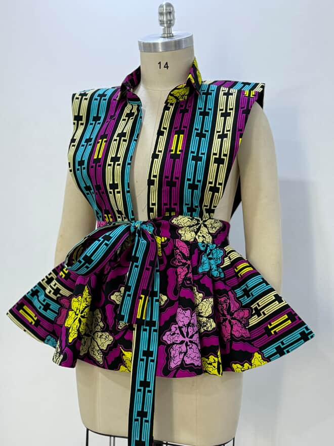 Tiara Classy Sleeveless Top Purple teal