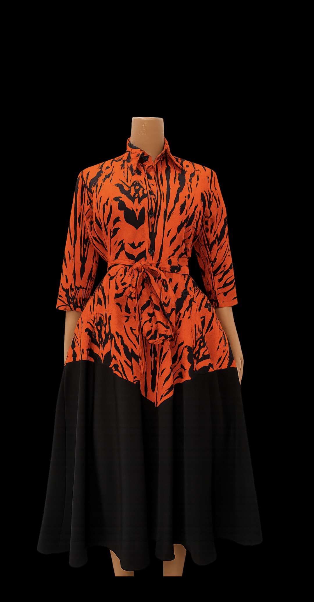 Abby Corporate Flared Dress - Orange