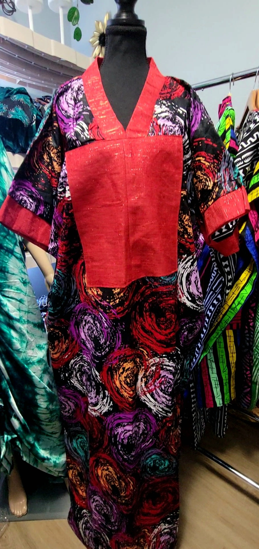 Spiral Ankara Aso oke mix Kaftan