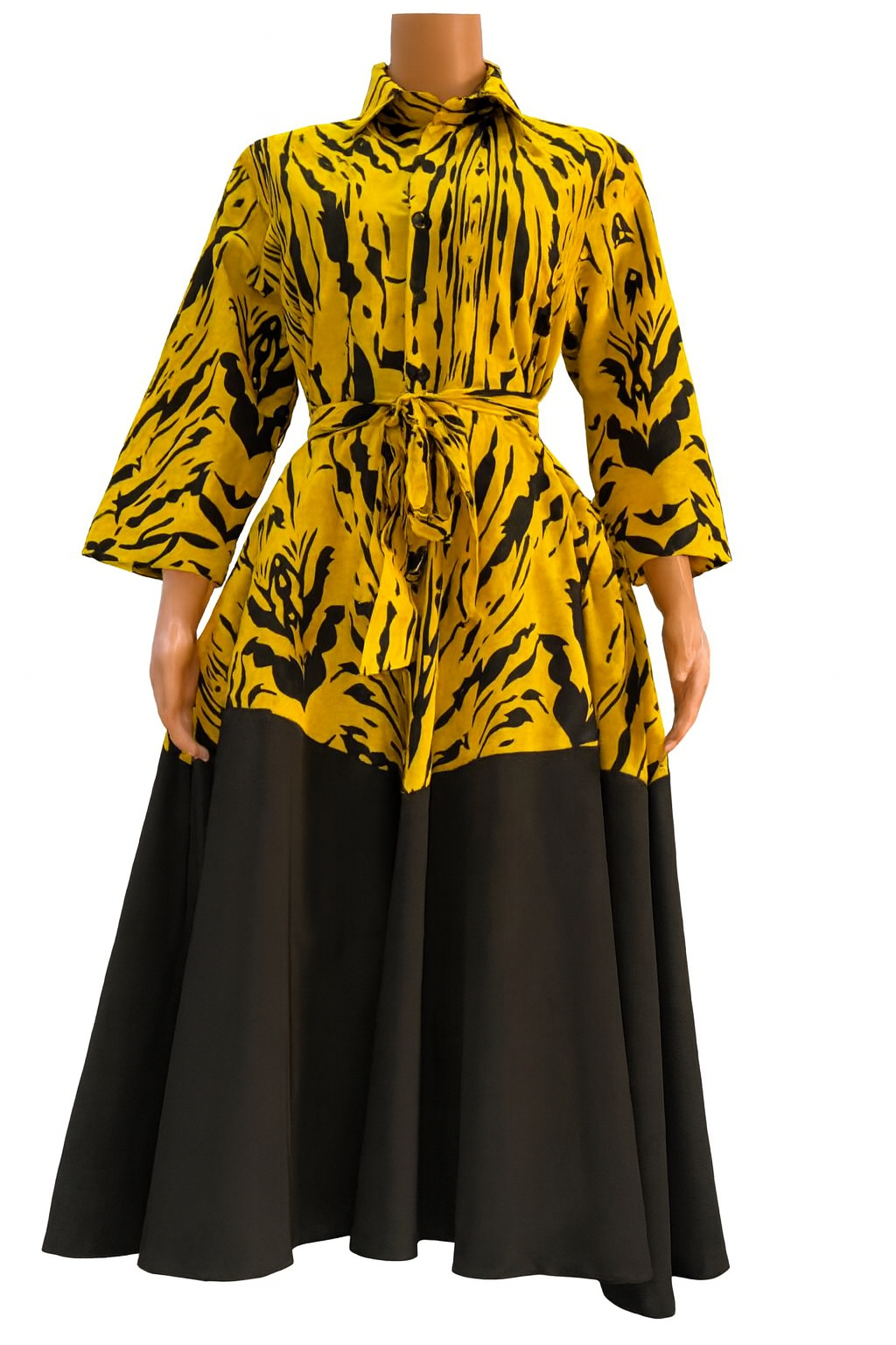 Abby Corporate Flared Dress - Yellow