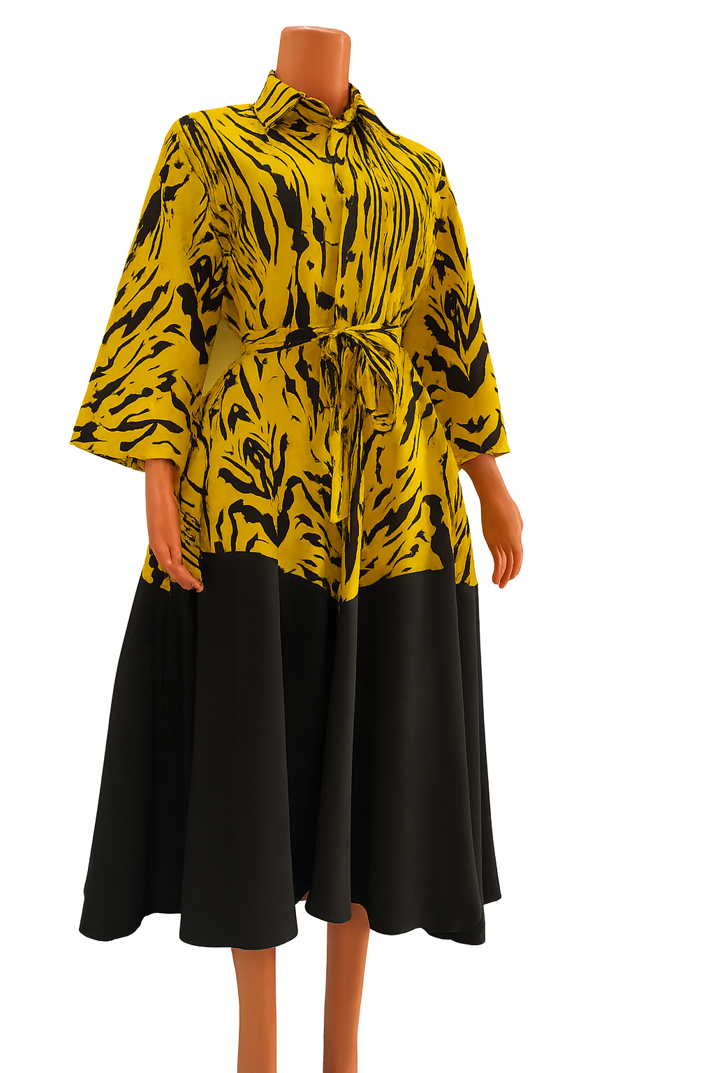 Abby Corporate Flared Dress - Yellow