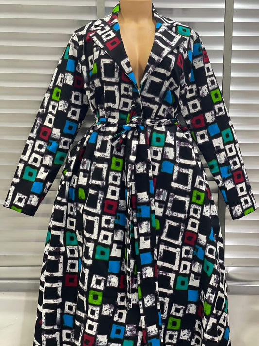 Becky multicolored box design jacket dress