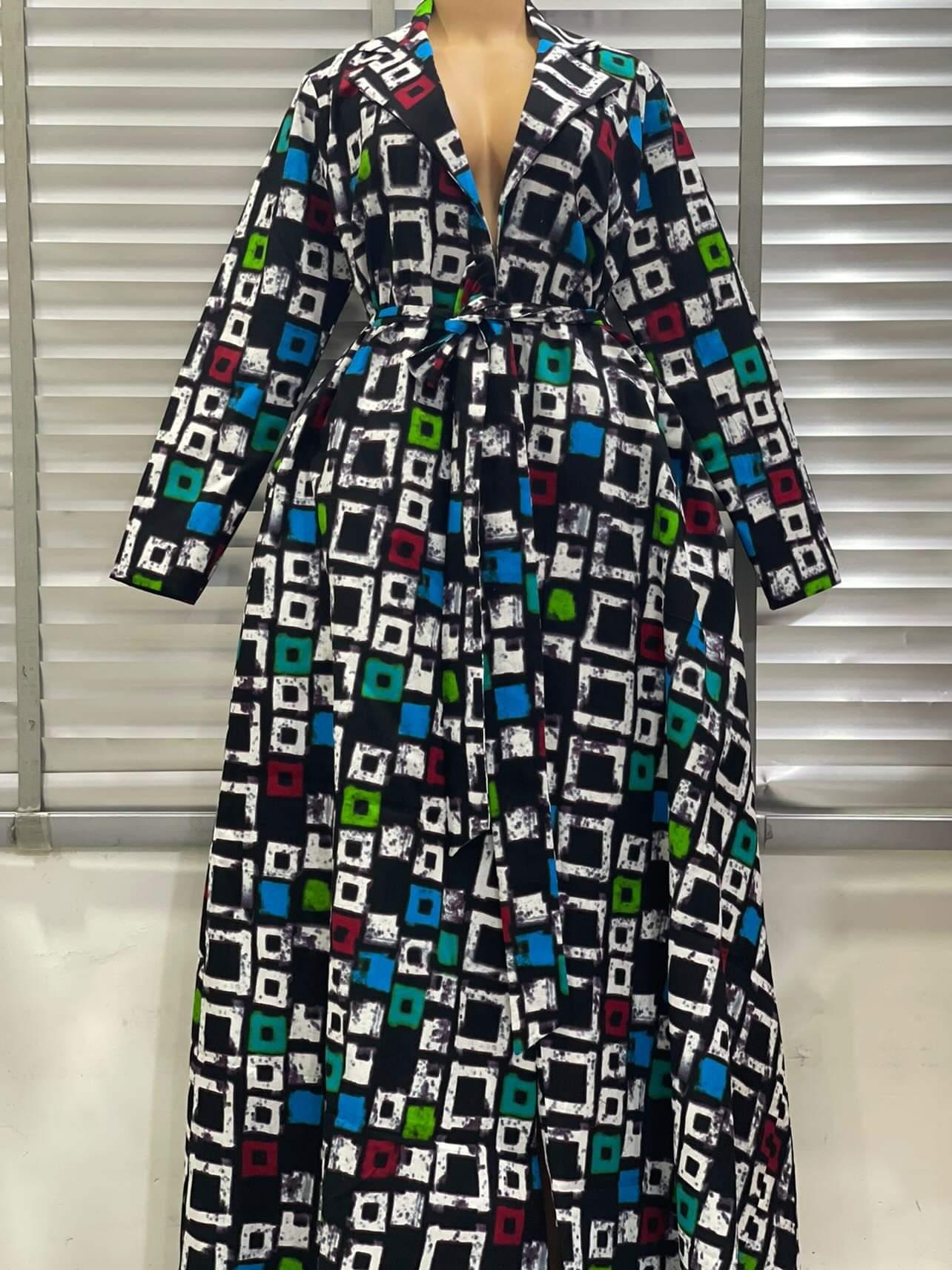 Becky multicolored box design jacket dress