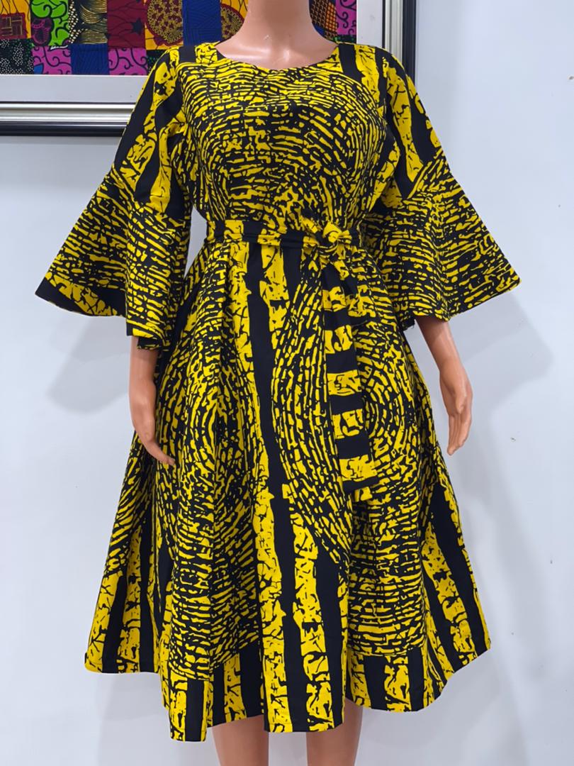 Oyinlola Spiral Yellow Charming Dress