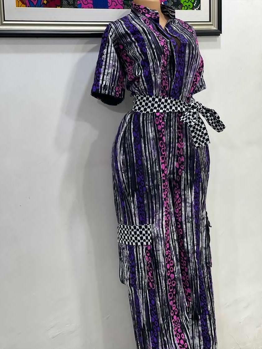 Emperor Purple Mixed Jumpsuit