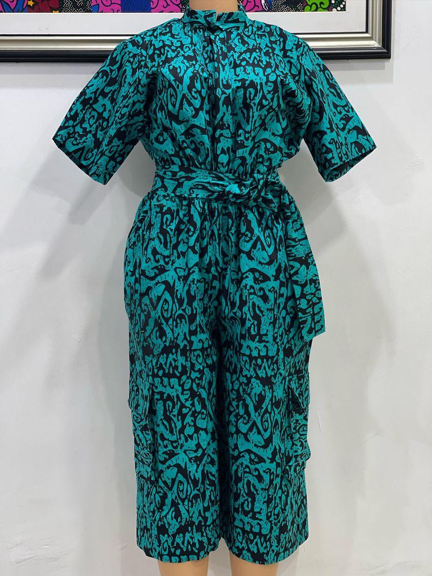 Rich Green Three Quarter Jumpsuit