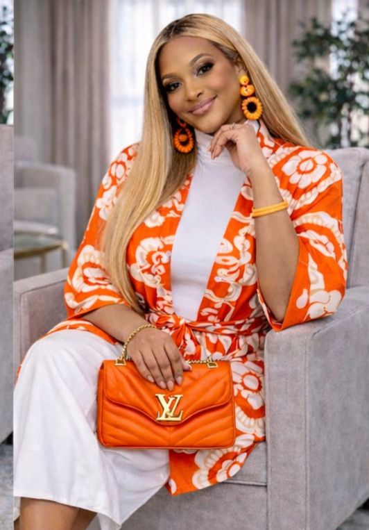 Floramae Dress Kimono Orange