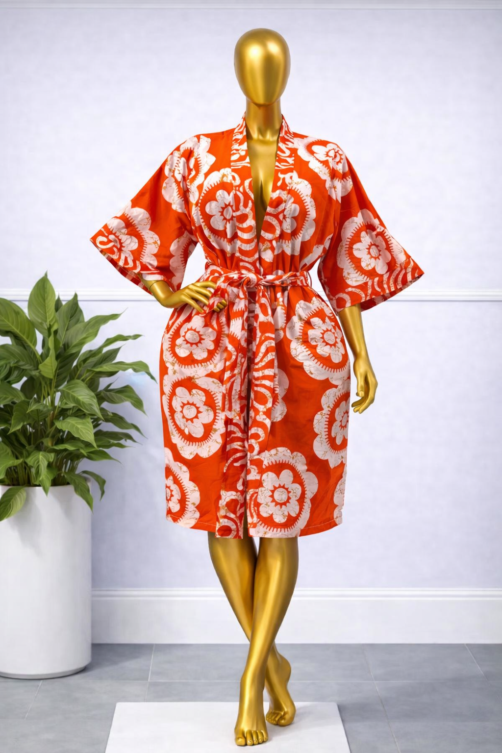 Floramae Dress Kimono Orange