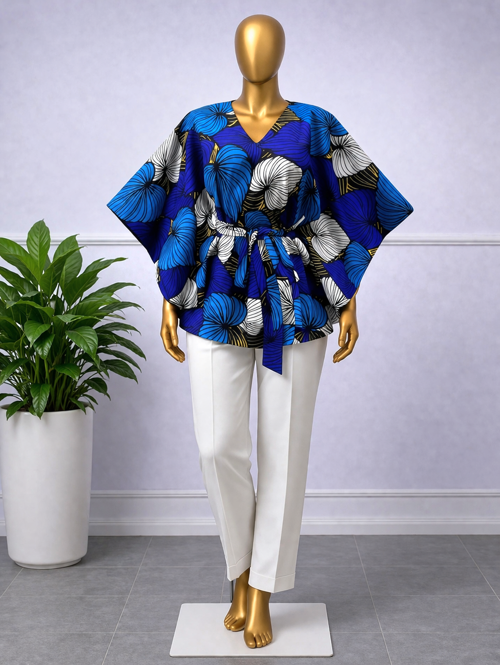 Elysian Cape Luxury Blouse - Blue