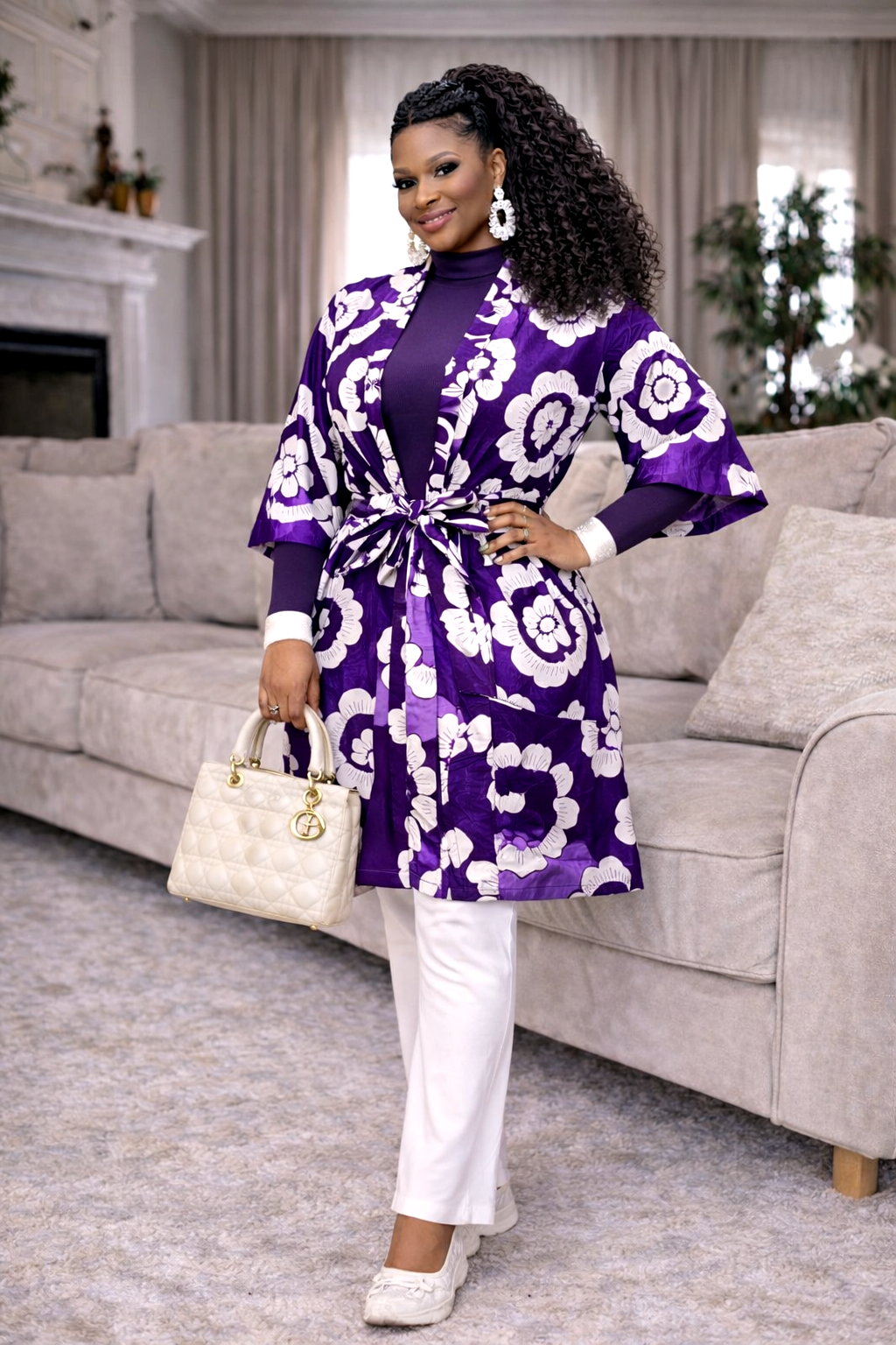 Floramae Dress Kimono Purple
