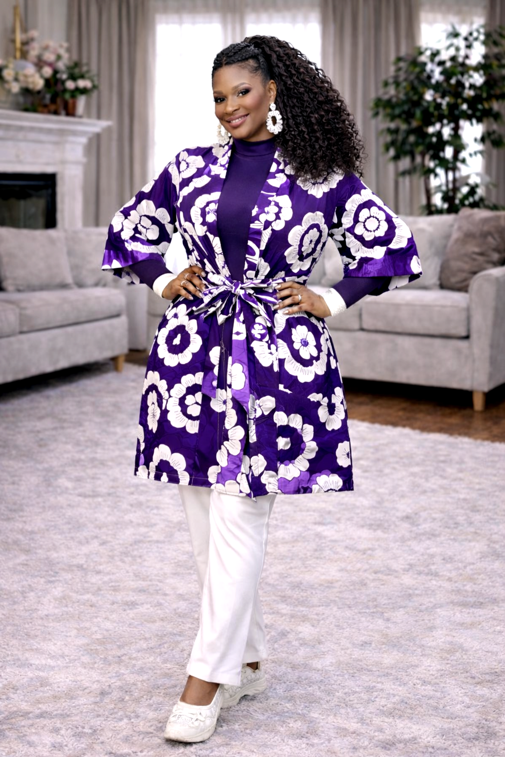 Floramae Dress Kimono Purple