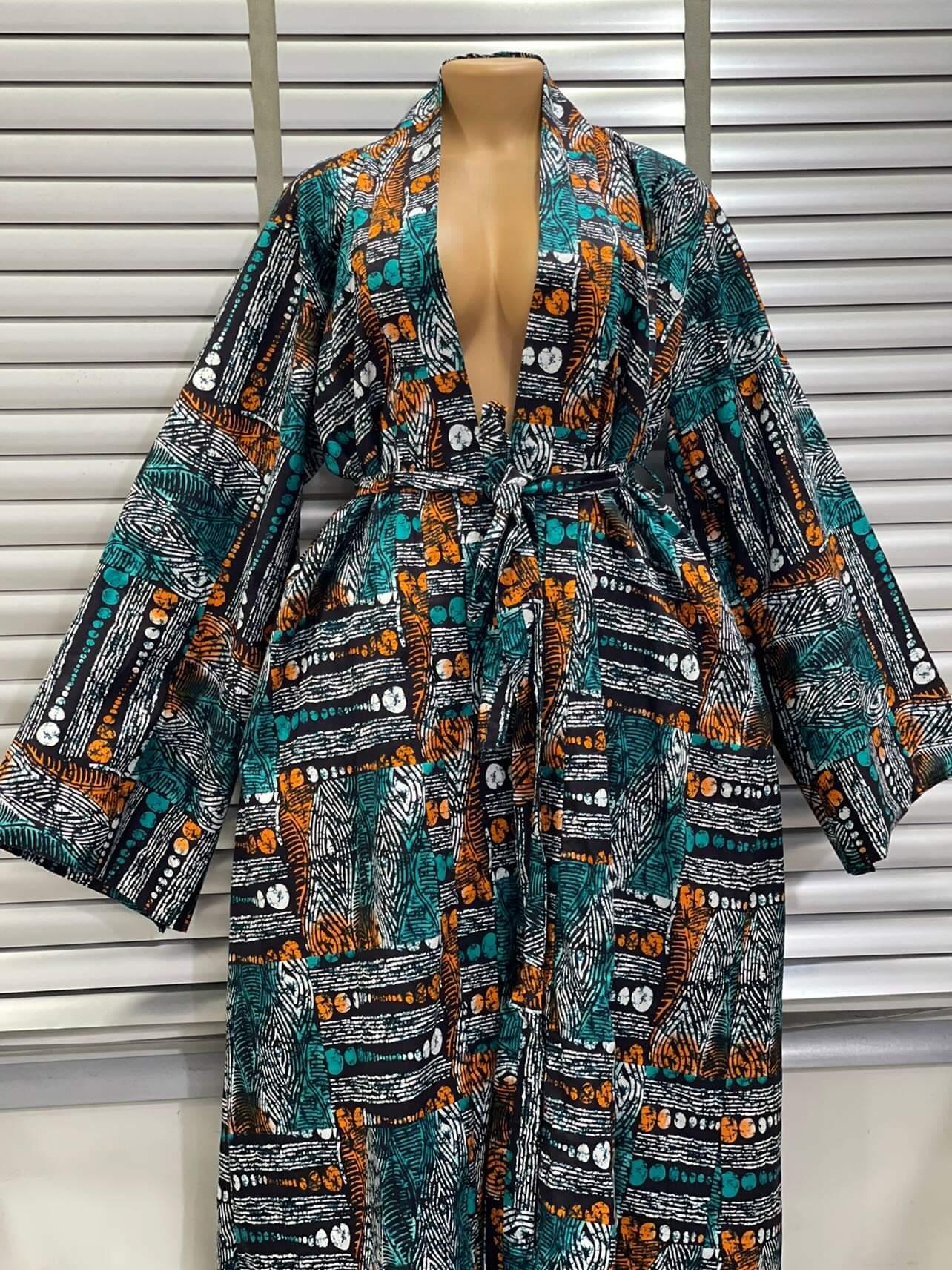 Fola batik print kimono dress - green