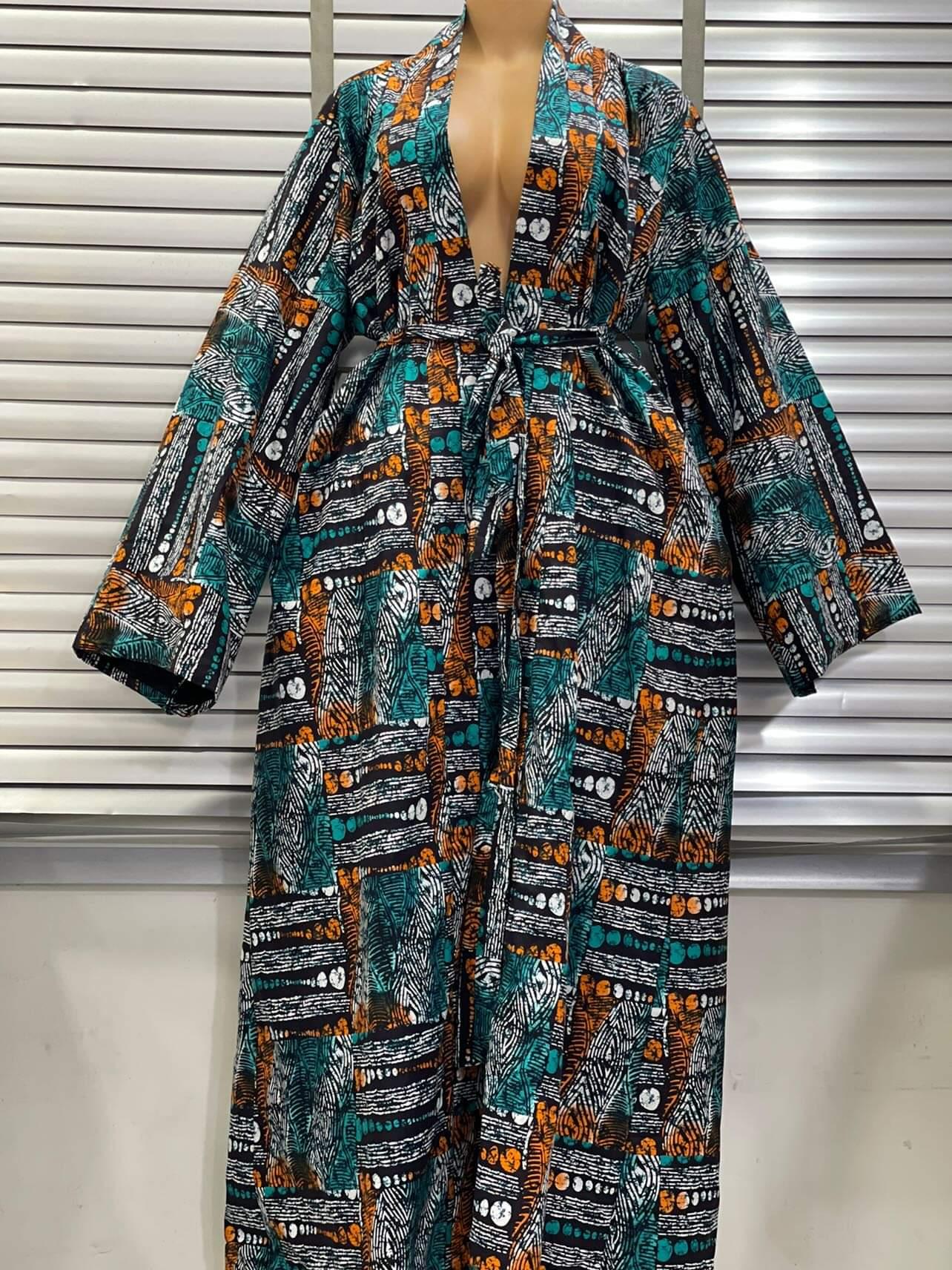 Fola batik print kimono dress - green